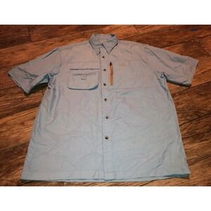 Natural Gear Mens OutDoor Vented Fishing Button Up Shirt Blue Size Medium